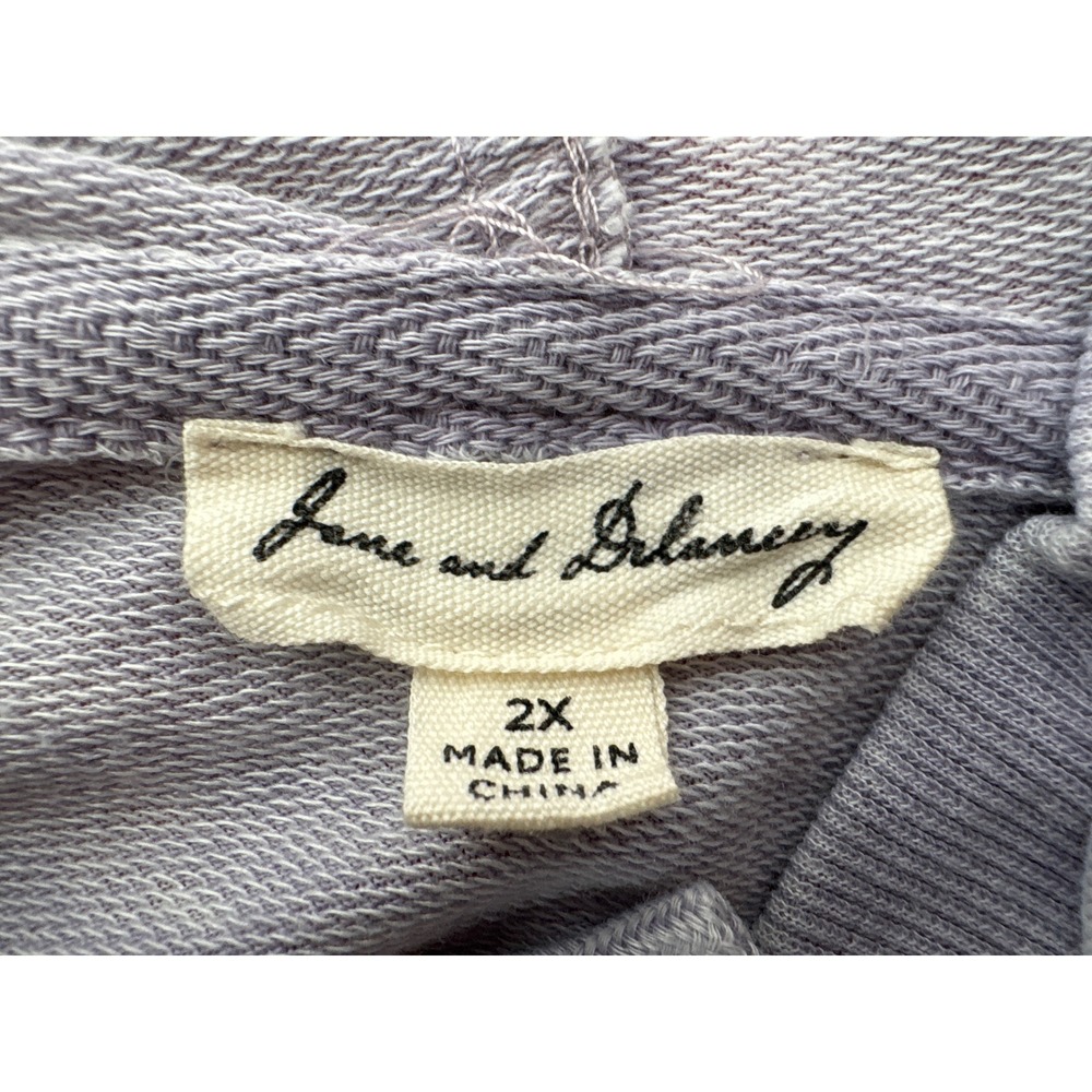 Jane and Delaney Womens Purple French Terry Short Sleeve Hoodie Sz 2X Cozystyle - Picture 5 of 10